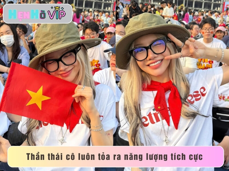 Thần thái cô luôn tỏa ra năng lượng tích cực
