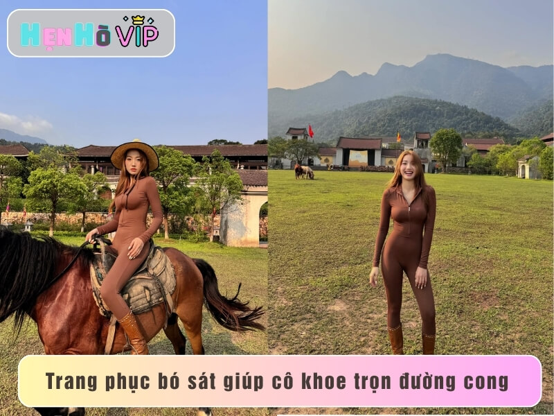 Trang phục bó sát giúp cô khoe trọn đường cong