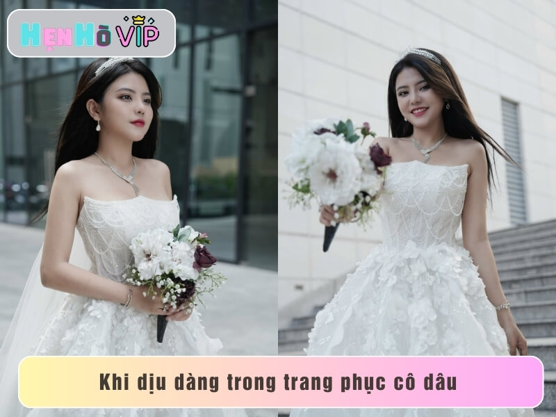 Khi dịu dàng trong trang phục cô dâu